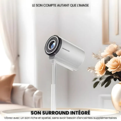 Mini Projecteur Portable Intelligent – Android 13, 500 ANSI Lumens, Wi-Fi 5G, Bluetooth 5.0, Rotation 90°, 150 pouces