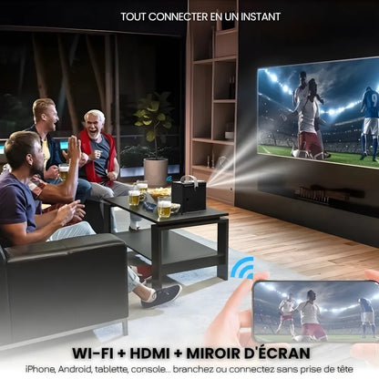 Mini Projecteur Portable Android – 300 ANSI Lumens, Autofocus, Android 10, Wi-Fi, Bluetooth 5.3, 6K Compatible