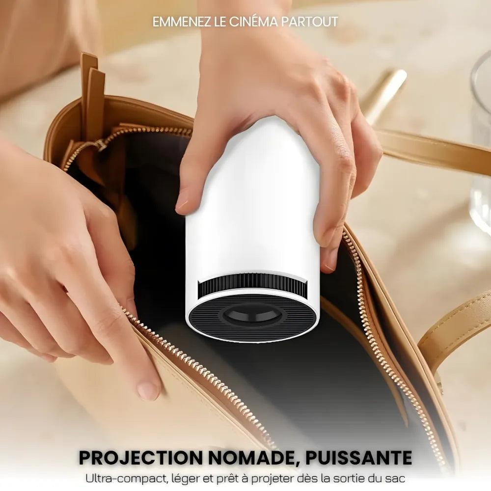 Projecteur Portable HD Smart – Android 11, Base Rotative 180°, Autofocus, 260 ANSI, WiFi 6, Bluetooth 5.0
