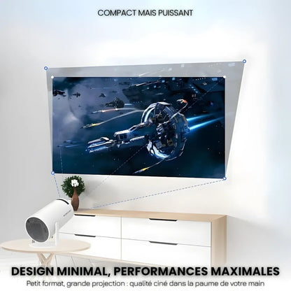 Projecteur Portable HD Smart – Android 11, Base Rotative 180°, Autofocus, 260 ANSI, WiFi 6, Bluetooth 5.0