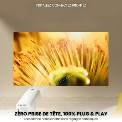 Projecteur Portable Android 11 – Wi-Fi 6, Bluetooth 5.0, HD 720p, Auto Focus, 120 pouces