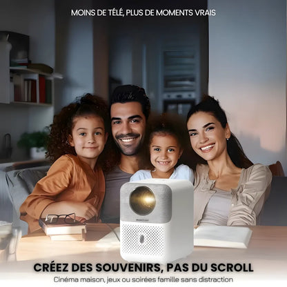 Projecteur Compact Android – HD 720p, Android 9.0, 300 ANSI Lumens, Auto Focus, Anti-Poussière, Jusqu'à 200 pouces