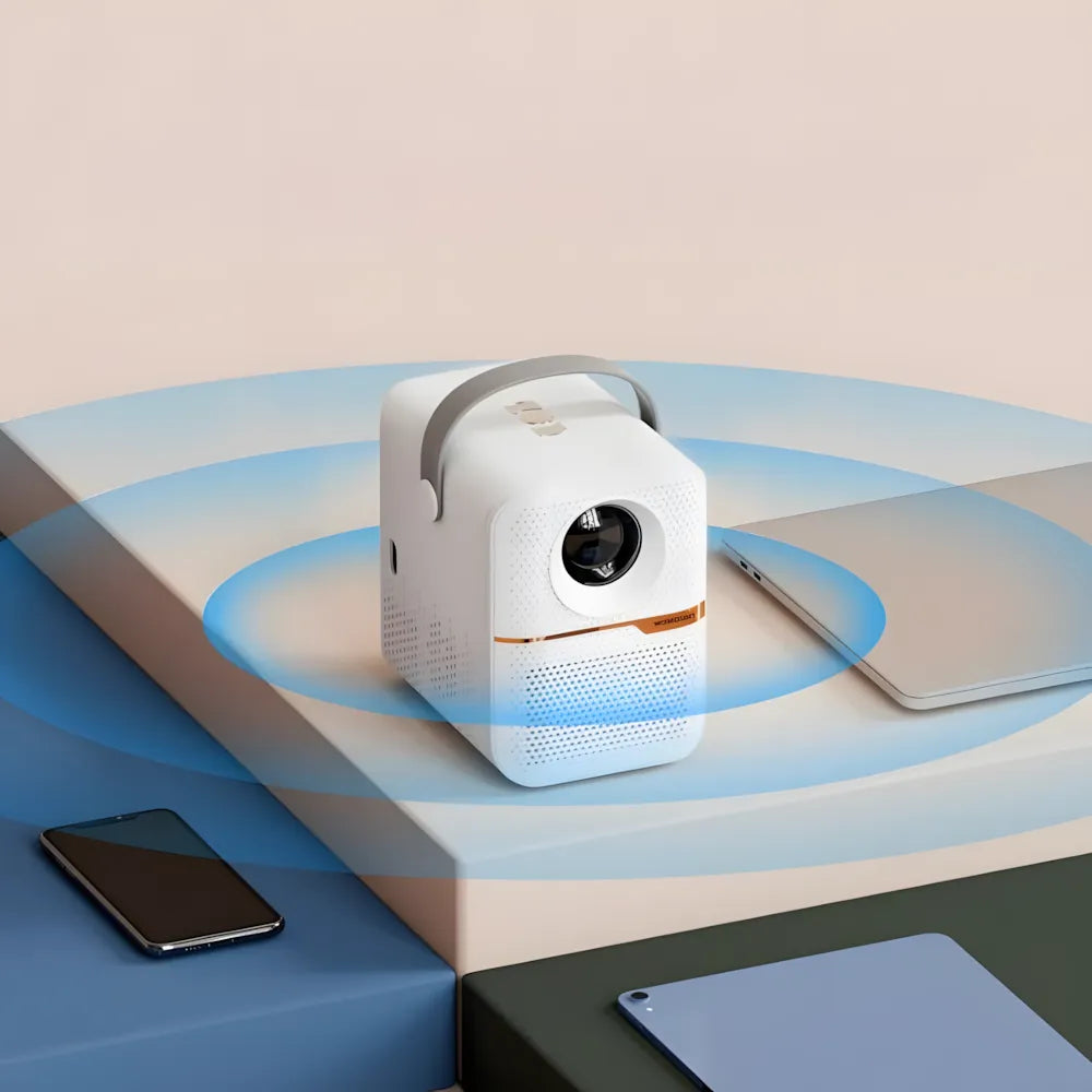 Mini Projecteur Portable Android – 300 ANSI Lumens, Autofocus, Android 10, Wi-Fi, Bluetooth 5.3, 6K Compatible