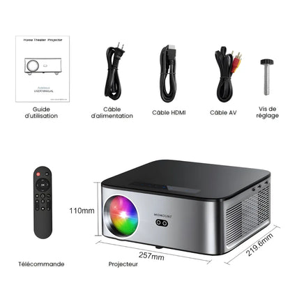 Projecteur Intelligent Full HD – 1100 ANSI Lumens, Android 9.0, Auto Focus, Wi-Fi 5G, Bluetooth 5.1