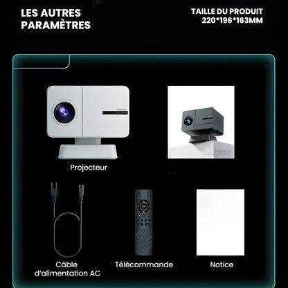 Projecteur Home Cinéma 1080p – Android 11, 800 ANSI Lumens, Autofocus, Wi-Fi, Bluetooth