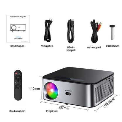 Projecteur Intelligent Full HD – 1100 ANSI Lumens, Android 9.0, Auto Focus, Wi-Fi 5G, Bluetooth 5.1