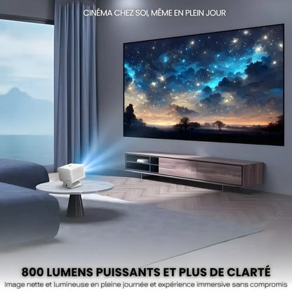 Projecteur Home Cinéma 1080p – Android 11, 800 ANSI Lumens, Autofocus, Wi-Fi, Bluetooth