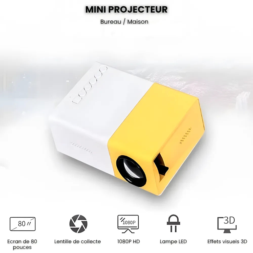 Mini Projecteur Nomade HD – Compact, Polyvalent, Simple et Efficace