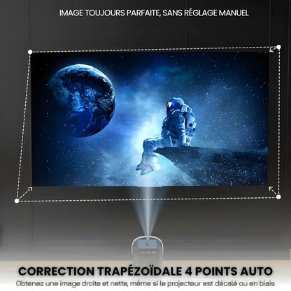 Mini Projecteur Portable Android – 300 ANSI Lumens, Autofocus, Android 10, Wi-Fi, Bluetooth 5.3, 6K Compatible