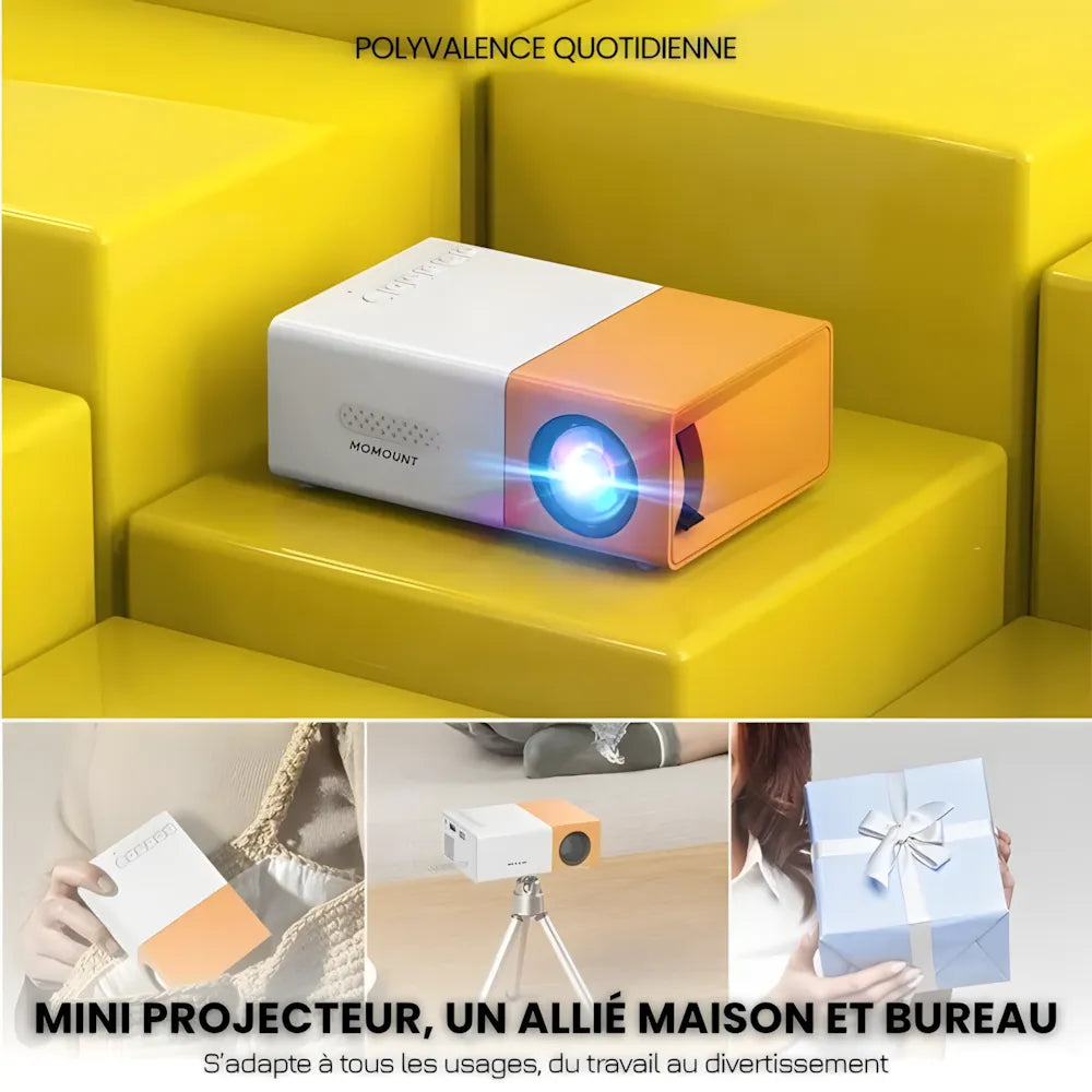 Mini Projecteur Nomade HD – Compact, Polyvalent, Simple et Efficace
