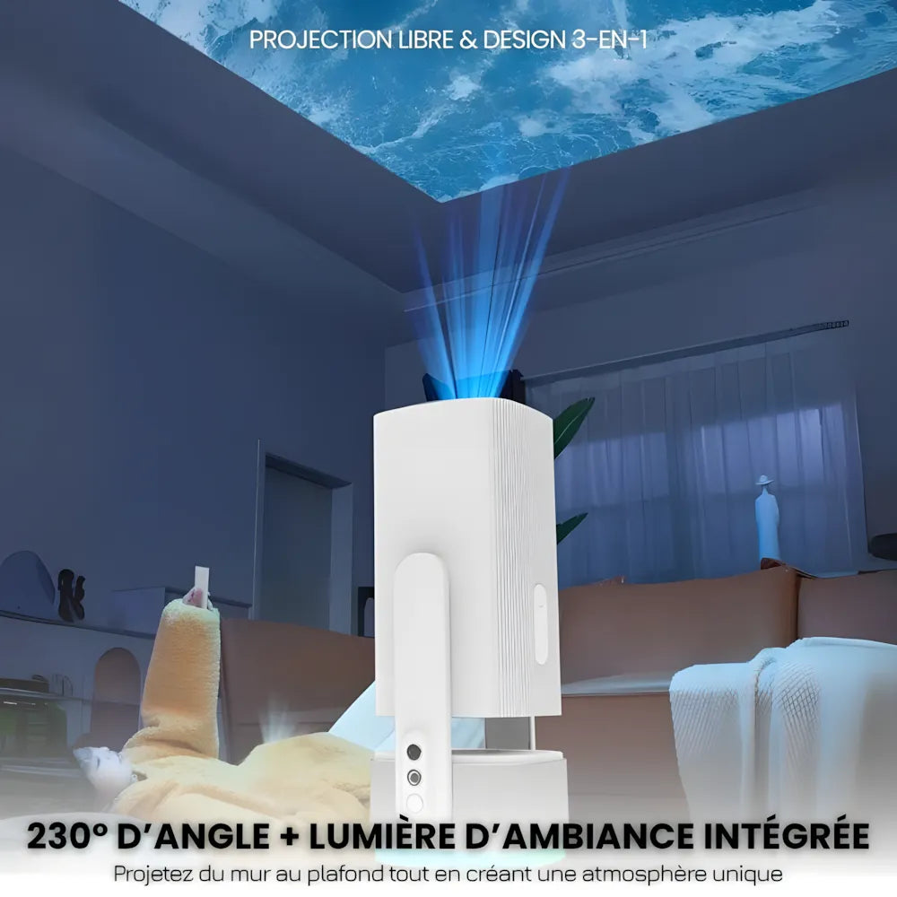 Projecteur Portable Flexible – Android 11, Angle 230°, Autofocus, Batterie, WiFi 5G, Bluetooth 5.2, Haut-parleurs 10W