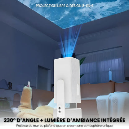 Projecteur Portable Flexible – Android 11, Angle 230°, Autofocus, Batterie, WiFi 5G, Bluetooth 5.2, Haut-parleurs 10W