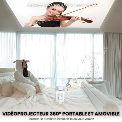 Projecteur Portable Android Intelligent – Full HD 1080p, Android 11, 650 ANSI Lumens, Auto Focus, Wi-Fi 6, Bluetooth 5.2, 360°