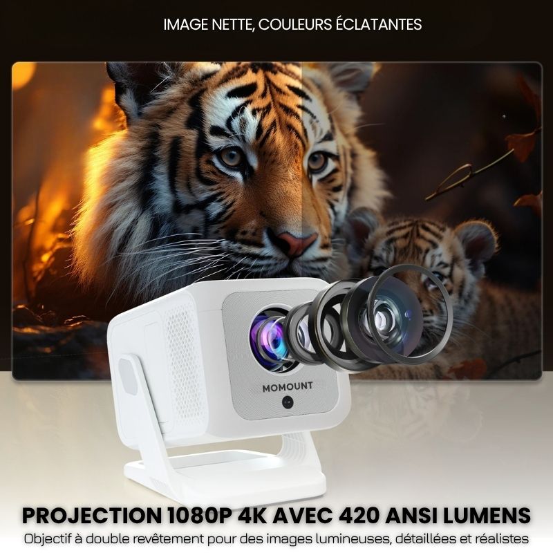 Projecteur 1080P Android 11 – Autofocus, WiFi 6 & BT 5.2 Full HD