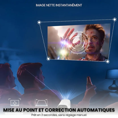 Projecteur Portable Flexible – Android 11, Angle 230°, Autofocus, Batterie, WiFi 5G, Bluetooth 5.2, Haut-parleurs 10W