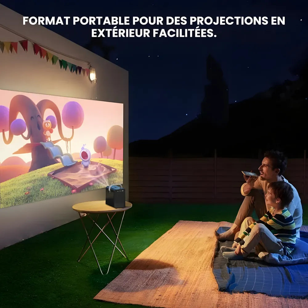 Mini Projecteur Portable Android – 300 ANSI Lumens, Autofocus, Android 10, Wi-Fi, Bluetooth 5.3, 6K Compatible