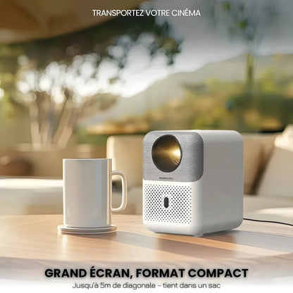 Projecteur Compact Android – HD 720p, Android 9.0, 300 ANSI Lumens, Auto Focus, Anti-Poussière, Jusqu'à 200 pouces
