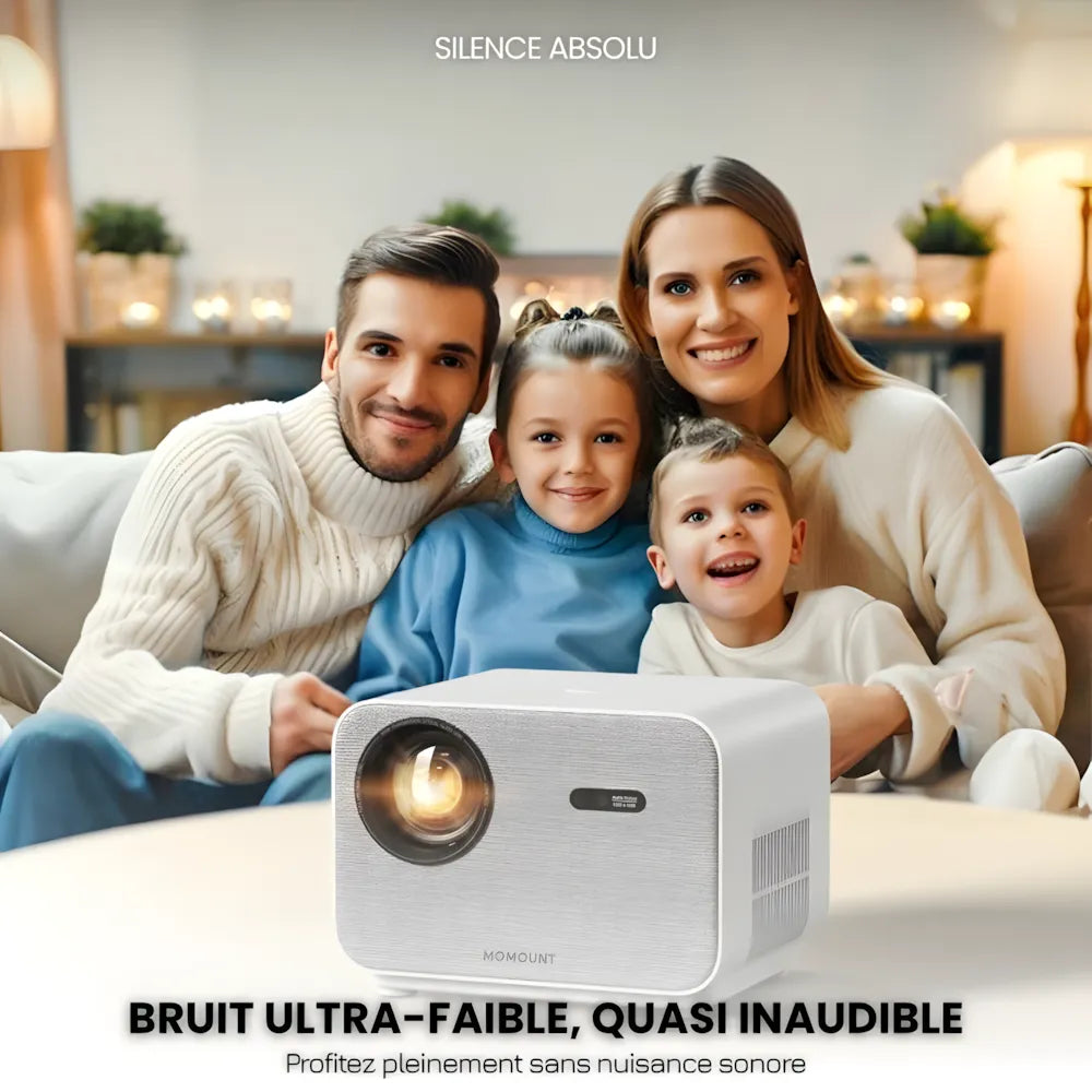 Projecteur Full HD Android – Autofocus, WiFi 6, Bluetooth 5.2, Streaming Sans Fil & Projection jusqu’à 300 pouces
