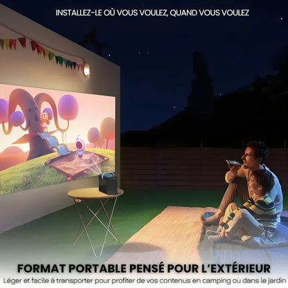 Mini Projecteur Portable Android – 300 ANSI Lumens, Autofocus, Android 10, Wi-Fi, Bluetooth 5.3, 6K Compatible