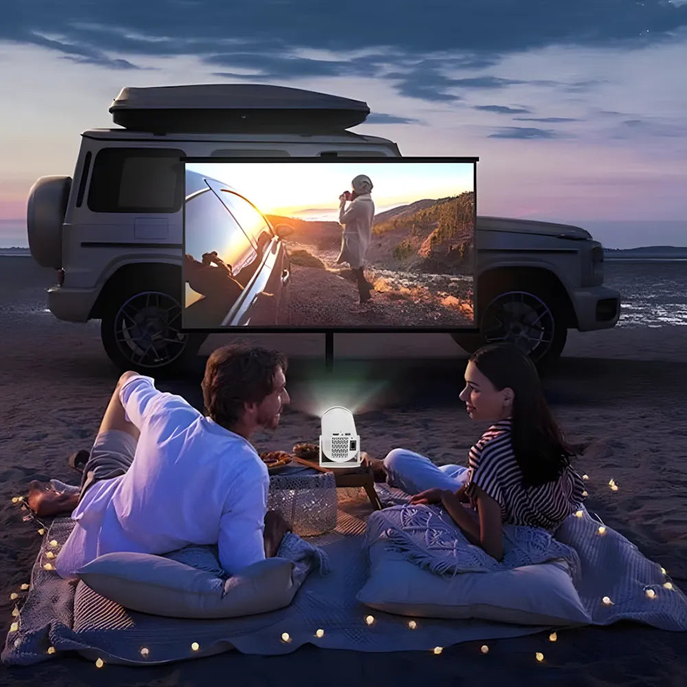 Projecteur Portable HD Smart – Android 11, Base Rotative 180°, Autofocus, 260 ANSI, WiFi 6, Bluetooth 5.0
