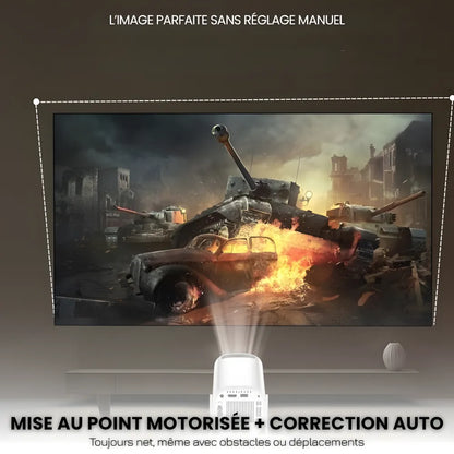 Projecteur Portable Android 11 – Wi-Fi 6, Bluetooth 5.0, HD 720p, Auto Focus, 120 pouces