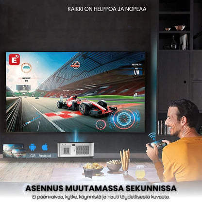 Projecteur Intelligent Full HD – 1100 ANSI Lumens, Android 9.0, Auto Focus, Wi-Fi 5G, Bluetooth 5.1