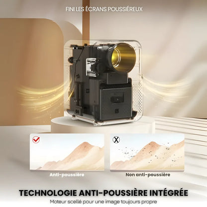 Projecteur Compact Android – HD 720p, Android 9.0, 300 ANSI Lumens, Auto Focus, Anti-Poussière, Jusqu'à 200 pouces