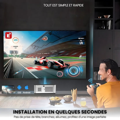 Projecteur Intelligent Full HD – 1100 ANSI Lumens, Android 9.0, Auto Focus, Wi-Fi 5G, Bluetooth 5.1