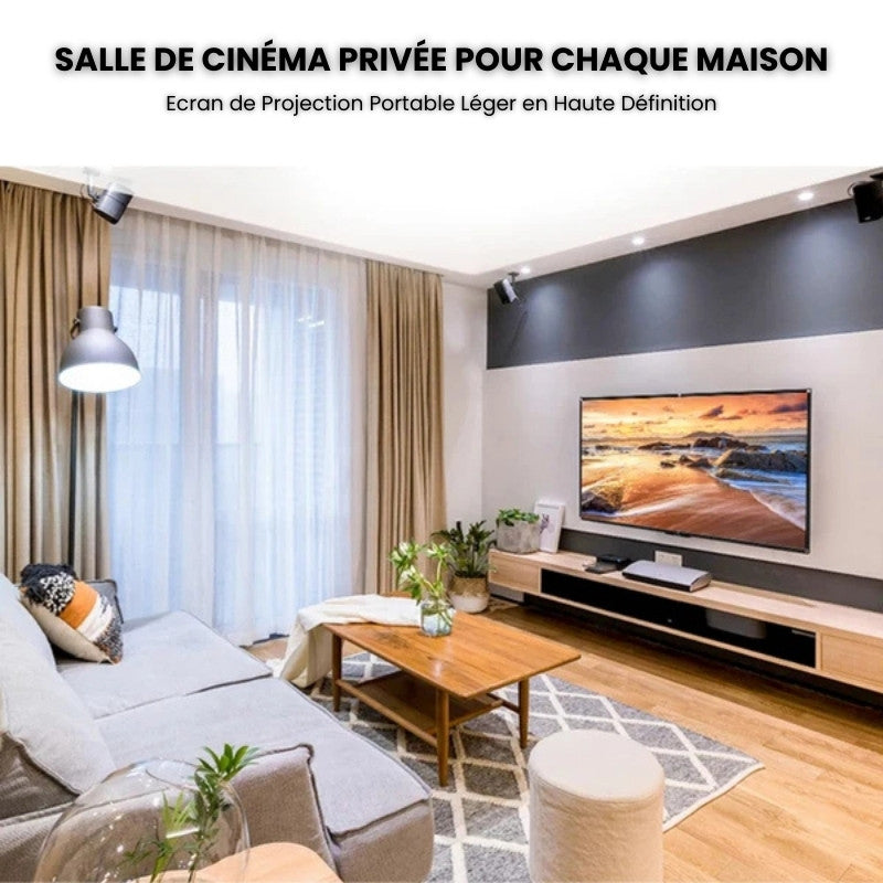Écran de Projection Portable - Grand Angle 180° & Rendu Couleurs Haute Fidélité