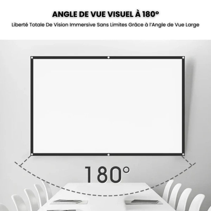 Écran de Projection Portable - Grand Angle 180° & Rendu Couleurs Haute Fidélité