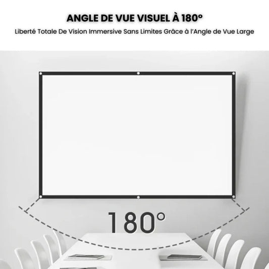 Écran de Projection Portable - Grand Angle 180° & Rendu Couleurs Haute Fidélité