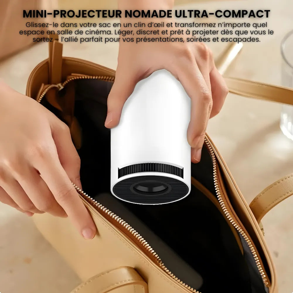 Projecteur Portable HD Smart – Android 11, Base Rotative 180°, Autofocus, 260 ANSI, WiFi 6, Bluetooth 5.0