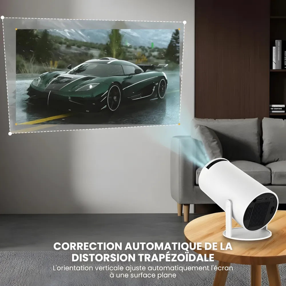 Projecteur Portable HD Smart – Android 11, Base Rotative 180°, Autofocus, 260 ANSI, WiFi 6, Bluetooth 5.0