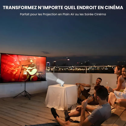Projecteur Portable HD Smart – Android 11, Base Rotative 180°, Autofocus, 260 ANSI, WiFi 6, Bluetooth 5.0