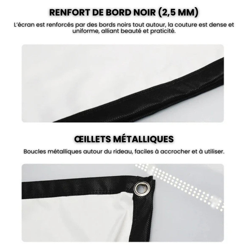 Écran de Projection Portable - Grand Angle 180° & Rendu Couleurs Haute Fidélité