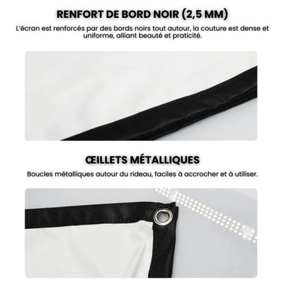 Écran de Projection Portable - Grand Angle 180° & Rendu Couleurs Haute Fidélité