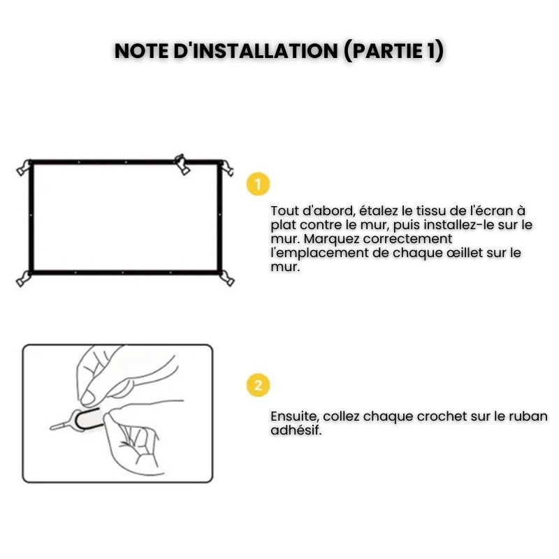 Écran de Projection Portable - Grand Angle 180° & Rendu Couleurs Haute Fidélité