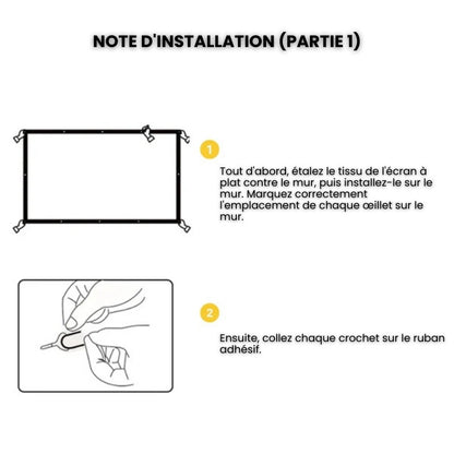Écran de Projection Portable - Grand Angle 180° & Rendu Couleurs Haute Fidélité