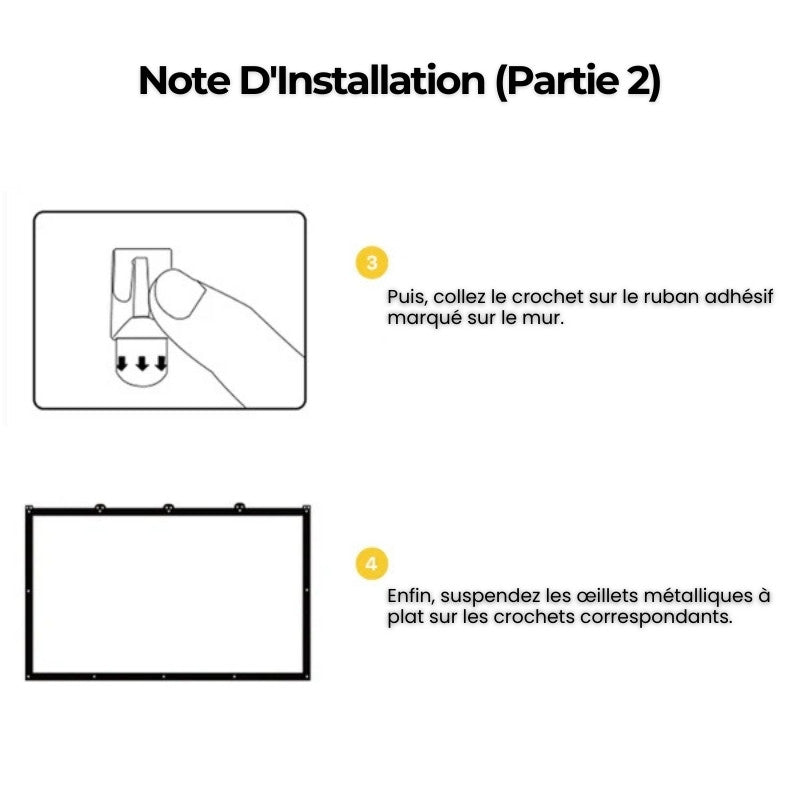 Écran de Projection Portable - Grand Angle 180° & Rendu Couleurs Haute Fidélité